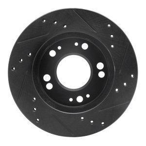 Chrysler SEBRING Brake Rotor (1) - Front Left - R1 Concepts - Drilled & Slotted - Black - `90-`05